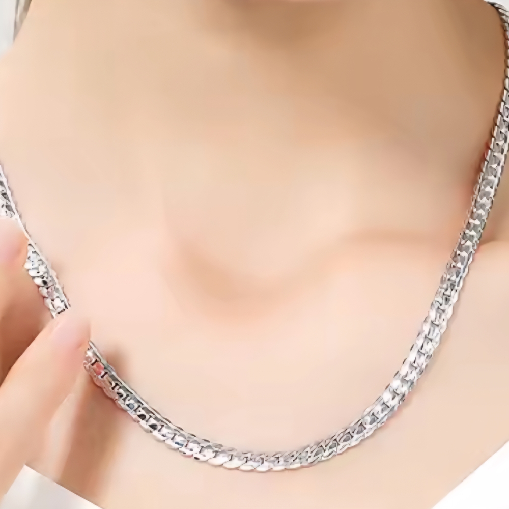 925 Sterling Silver Diamond Cut Chain Necklace.. UNISEX